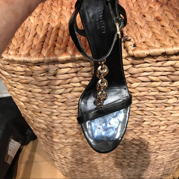 GUCCI chain sandal heels Sz 7.5 - Picture 4 of 11